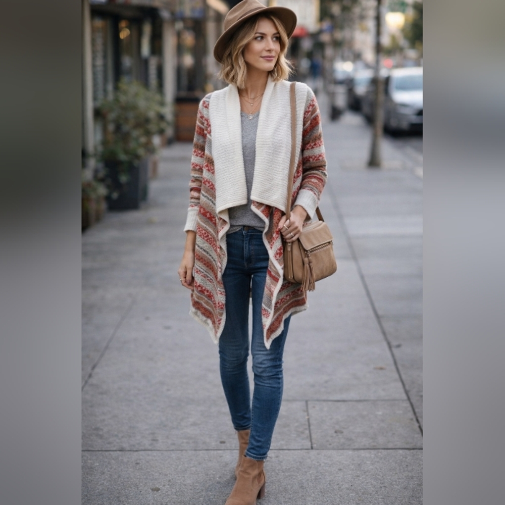 Small Open Front Knit Cardigan